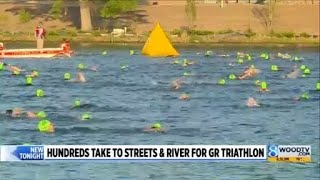 Hundreds take to streets & river for GR Triathlon