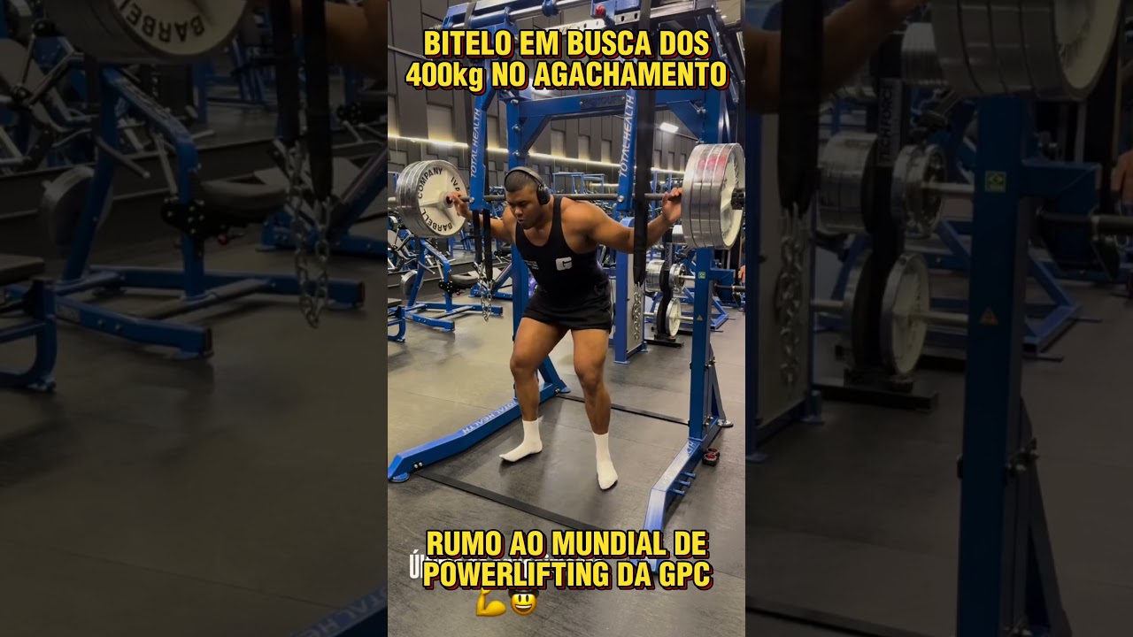 BITELO EM BUSCA DOS 400KG NO AGACHAMENTO RUMO AO MUNDIAL DE POWERLIFTING DA GPC EM OUTUBRO