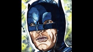 Adam West Batman A Dredfunn Watercolor Painting