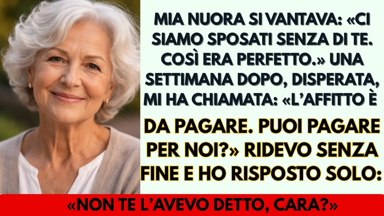 Mia nuora si vantava «Ci siamo sposati senza di te. Così era perfetto.» Una settimana dopo, dispera…