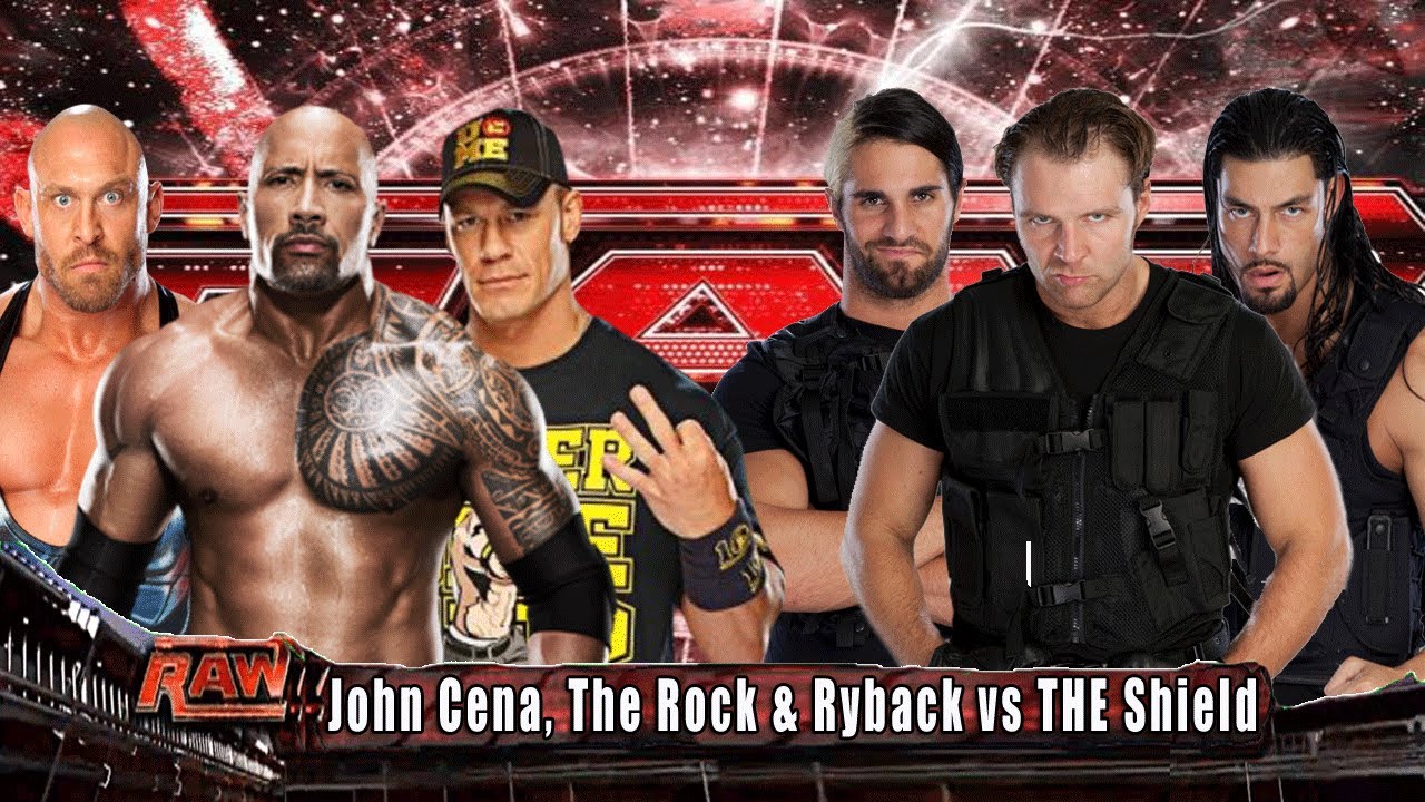 Wwe Raw John Cena The Rock Ryback Vs Dean Ambrose Seth Rollins