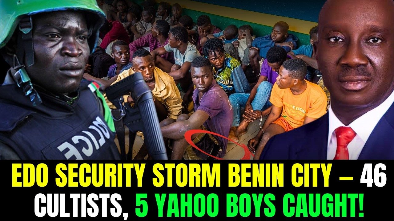 EDO STATE SECURITY OPERATIVES ARREST 46 CULTISTS, 5 YAHOO BOYS IN BENIN CITY FOR ARMED ROBBERY