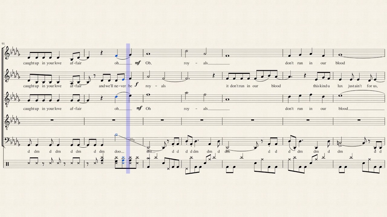 Royals Pentatonix Full Sheet Music Youtube