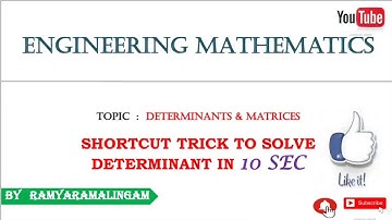 Shortcut to solve determinant in tamil  | for 3*3 matrix |for 2*2 matrix | TNEB AE | TANCET | GATE|