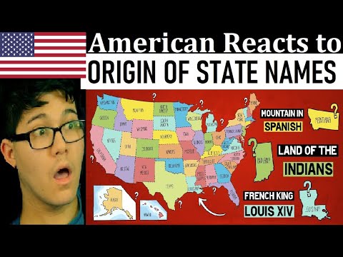 American Reacts to How Did Each U.S. State Get Its Name? | General Knowledge | Reaction