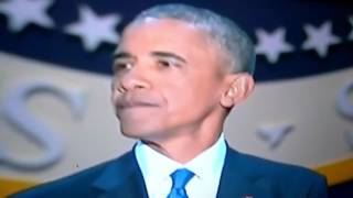 Obama's daughter cries during her Father's FAREWELL Speech to the Nation.