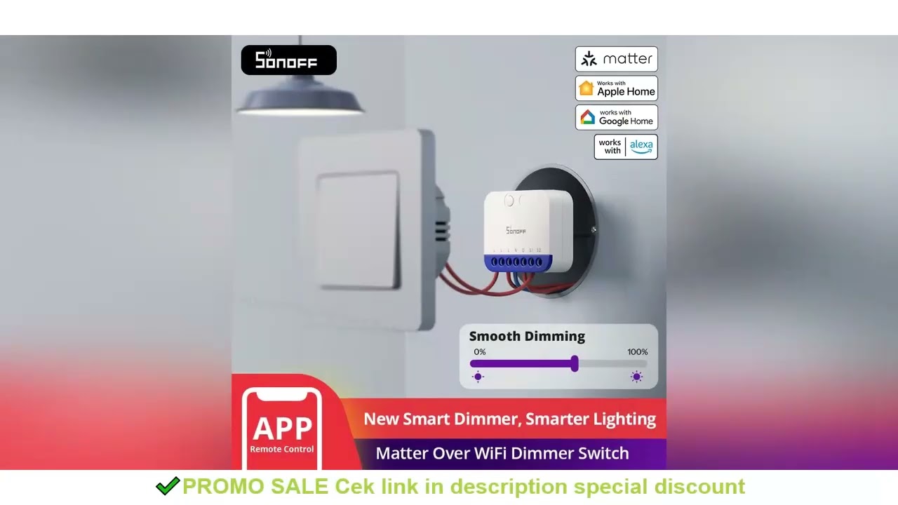 SONOFF MINI-DIM MINI Extreme Matter Over WiFi Dimmer Switch Wide Lighting Compatibility Matter-enabl