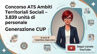 Generazione CUP - Concorso ATS Ambiti Territoriali Sociali 3.839 unità di personale