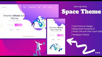 New AdLinkFly HIVE Space Theme | Fully Responsive Design Url Shortner Theme | HIVE Space Theme