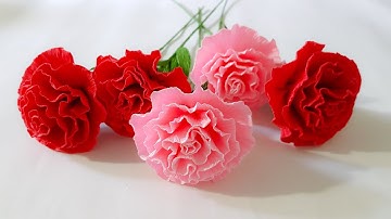 How to make Carnation Paper Flower #3 - Làm Hoa Cẩm Chướng Bằng Giấy Nhún - Lana Paper Flowers
