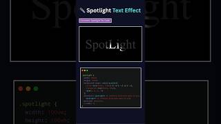 🎥 Cinematic Spotlight Text Animation with Pure CSS ✨