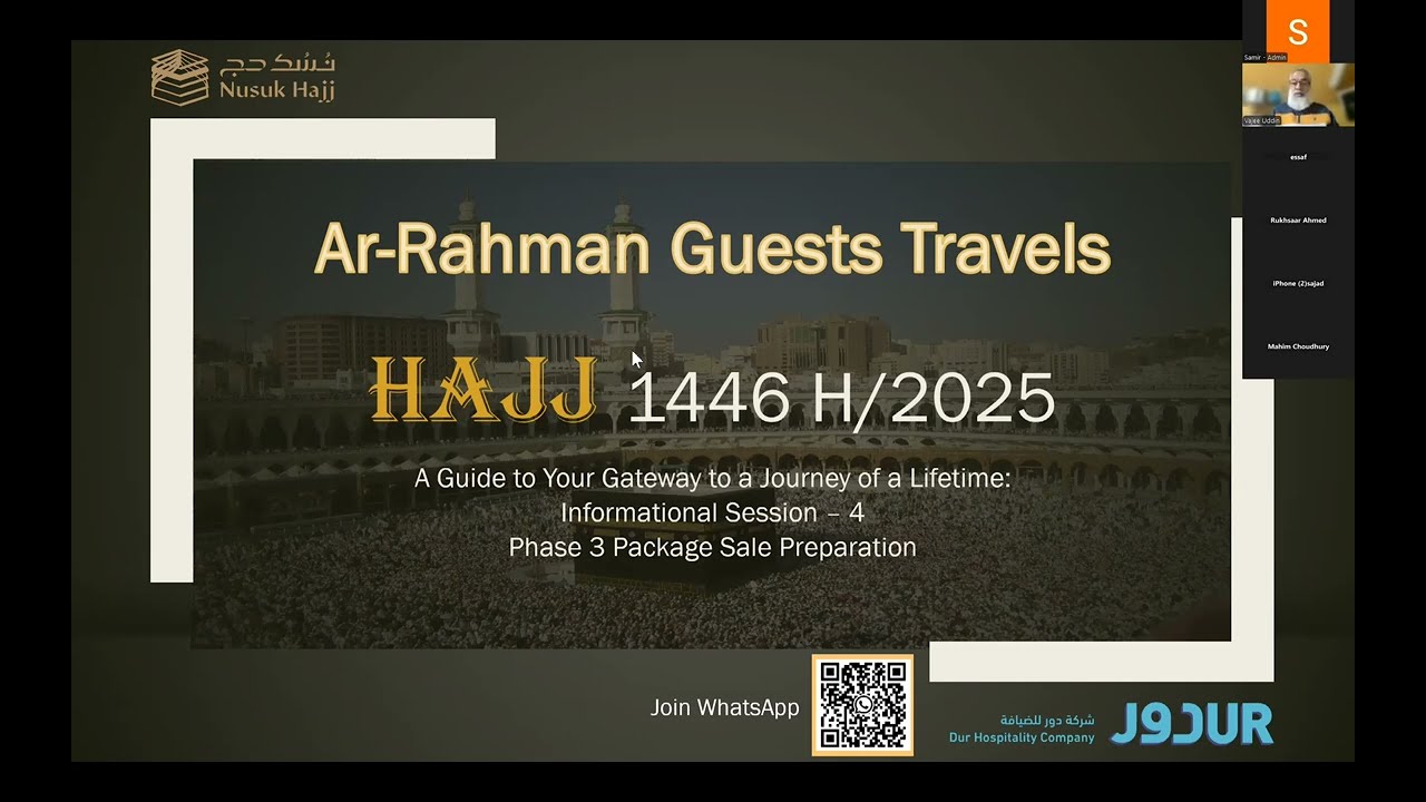 Hajj 2025 - Phase 3 Preparation for Purchase of Dur Packages
