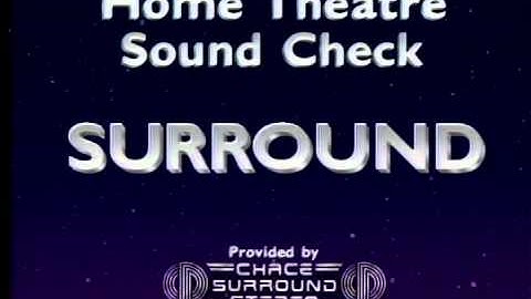 Chace Surround Stereo Dolby Pro Logic Channel Check and SMPTE video calibration test Pattern
