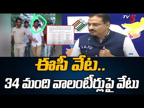 Volunteers Suspended For Voilating Election Code | YS Jagan | AP Elections 2024 | Tv5 - TV5NEWS