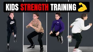 Kids 'Get Strong' Workout (Best Exercises To Build Muscle & Strength) MASH UP WORKOUT!