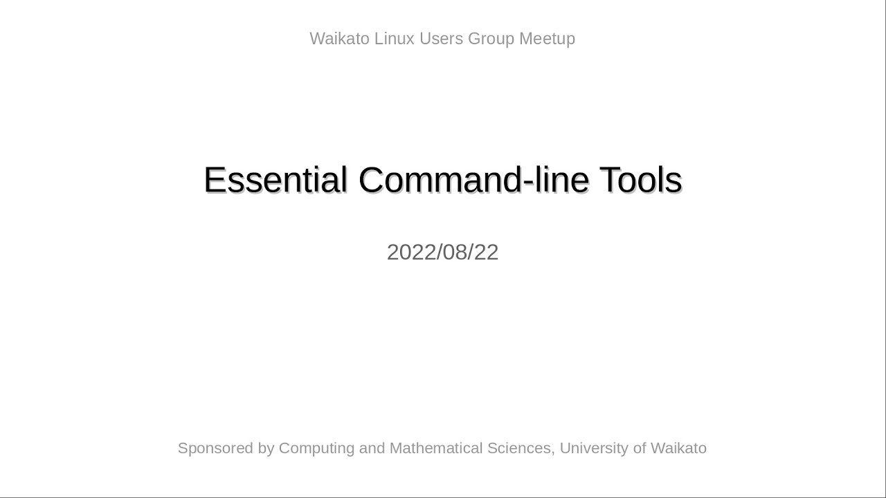 Meeting 2022 08 22 Essential Command line Tools YouTube