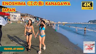 4k hdr japan travel | Walk in the beach of Enoshima (江の島) Kanagawa Japan |  Relaxing ambience