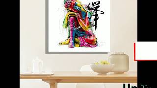 Oil Painting Canvas Colorful Buddha Head Wall Art| eshopars screenshot 5