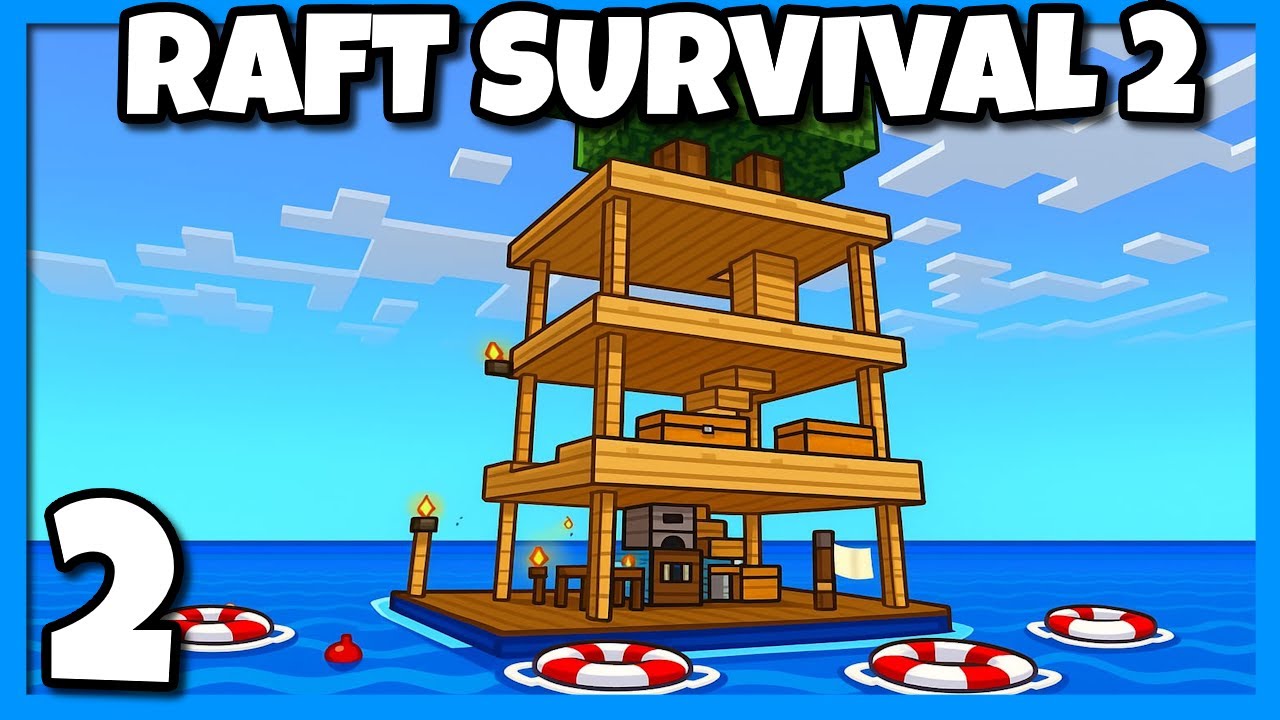 Minecraft Raft Survival 2 - Ep2 New Raft #raftsurvival - YouTube