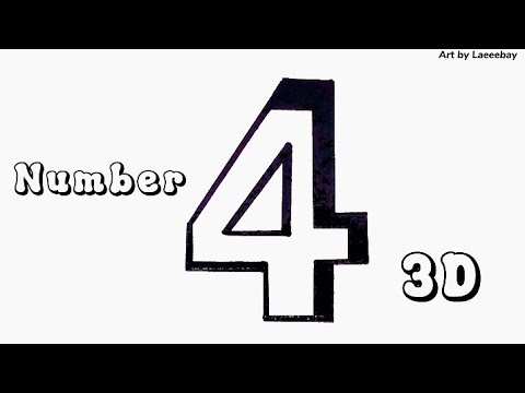 How to Draw 3D Number 4 || 3D Drawing Easy - YouTube