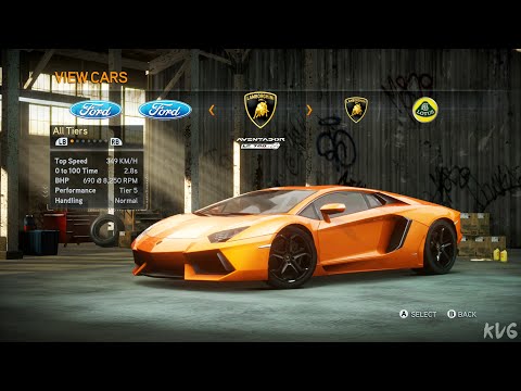 Need For Speed The Run All Cars List PC UHD 4K60FPS 