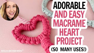 Beginner Macrame Heart DIY / Valentine's Day Craft / 15 Minute Craft Idea / Yarn Craft DIY