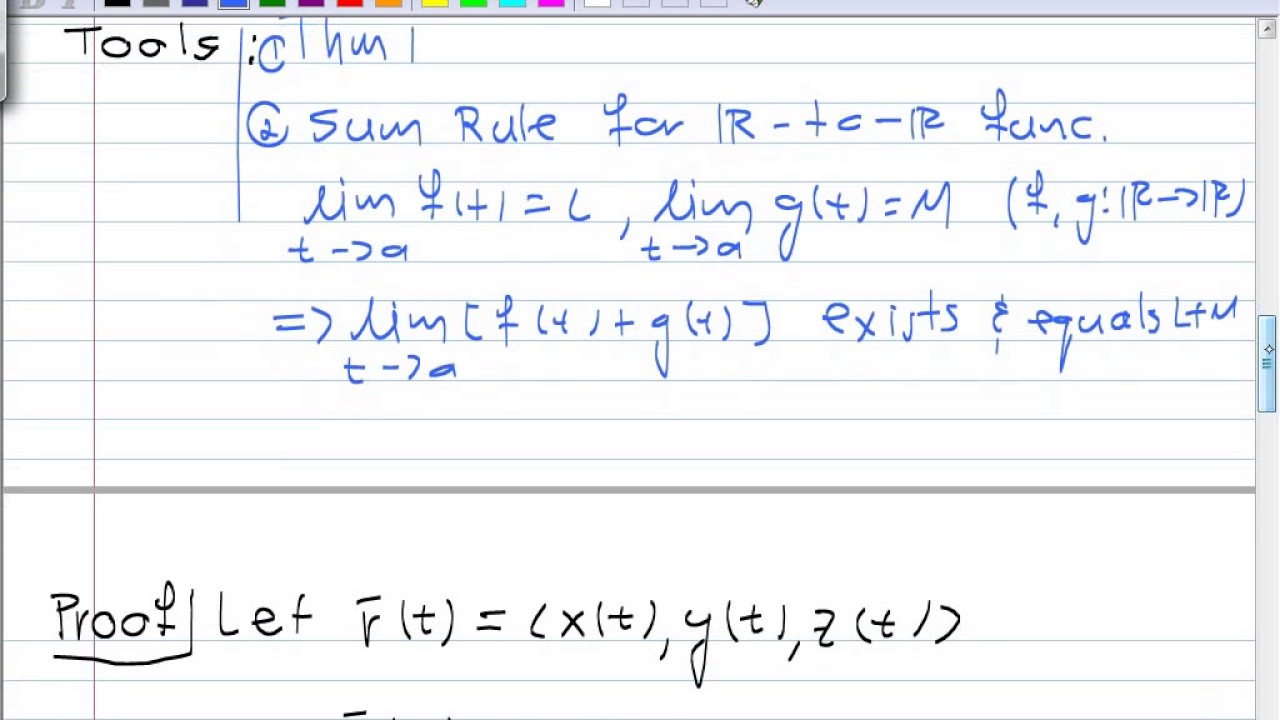 Vector Functions using componentwise limits - YouTube
