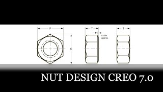 Modeling of Nut in Creo Parametric//HEX NUT IN CREO PARAMETRIC || PRO/E