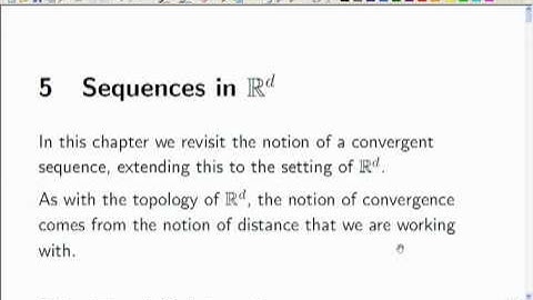 Lecture 8b: Math. Analysis - Sequences in d-dimensional Euclidian Space