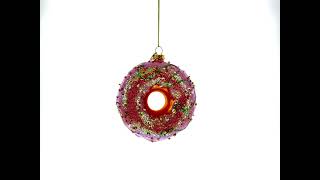 Delicious Pink Glazed Donut - Blown Glass Christmas Ornament (CC-0858) (CC-0924)
