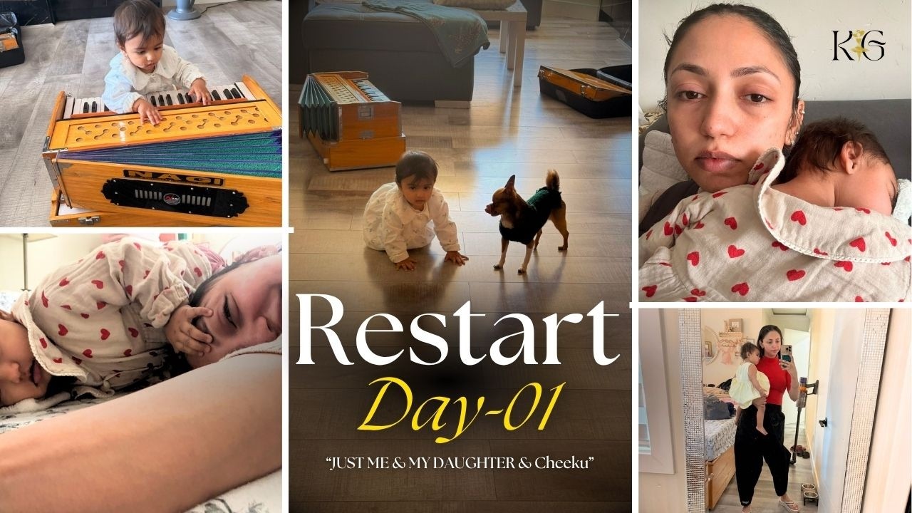 Restart  Day-01 | A long night | living with my baby and a dog in Canada | Motivation | Self-courage