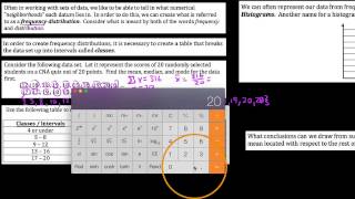 HA2 12.6.2,  Creating frequency distributions and histograms for data (video #1)