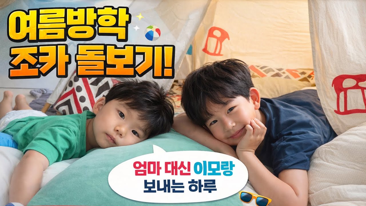 엄마대신 이모랑 보내는 하루 | 여름방학 대리육아 | 피자만들고 놀이터가는 일상모음집🏡