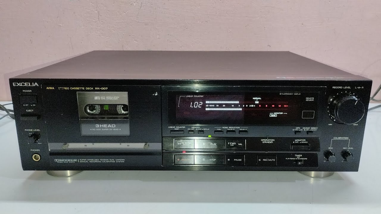 AIWA STEREO CASSETTE DECK XK-007 本体　動作品 Aiwa Excelia XK-007 Stereo Cassette Deck Recording Demo - YouTube