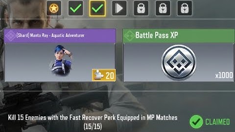 Call Of Duty Mobile Kill 15 Enemies with the Fast Recover Perk Equipped in MP Matches Task Complete