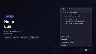 Learn Lua In Neovim Hello World With Print & Lua % Episode 1