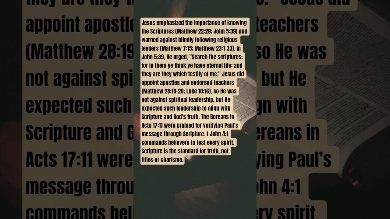 Scripture Over Status: Seeking Truth According to Jesus