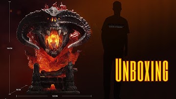 Unboxing life size bust 1/1 Balrog Lord of the Rings | Queen Studios