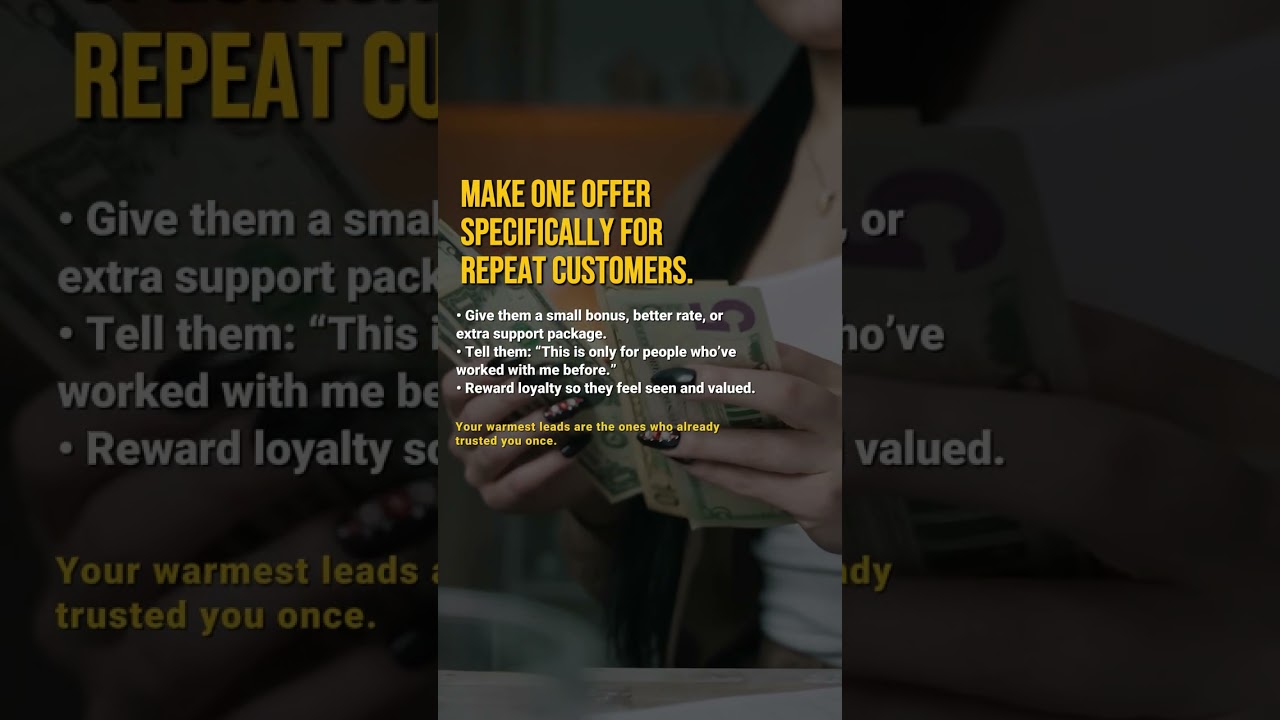 Create Special Offers Just for Repeat Clients 