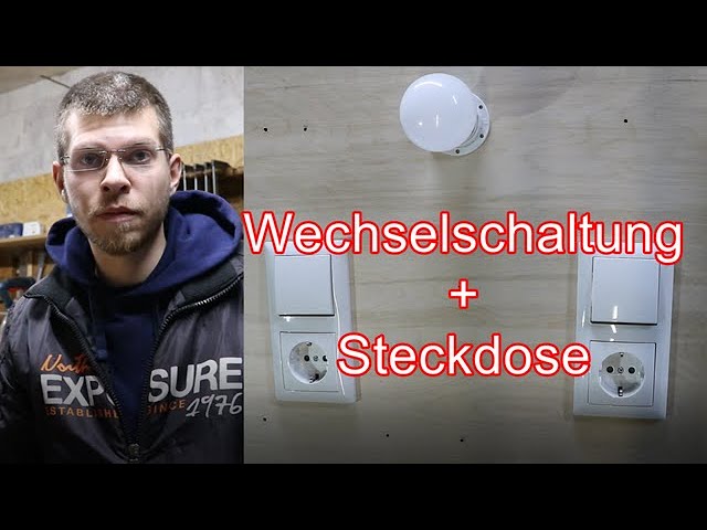 Wechselschaltung verdrahten / Schalter-Steckdosen-Kombi! ElektroM - YouTube