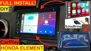 Honda Element FULL Install Stereo Backup Camera CarPlay. SJoyBring Double Din DIY