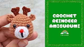 Crochet Reindeer Rudolph Amigurumi Ornament || Easy Holiday Christmas Decor Tutorial for Beginner