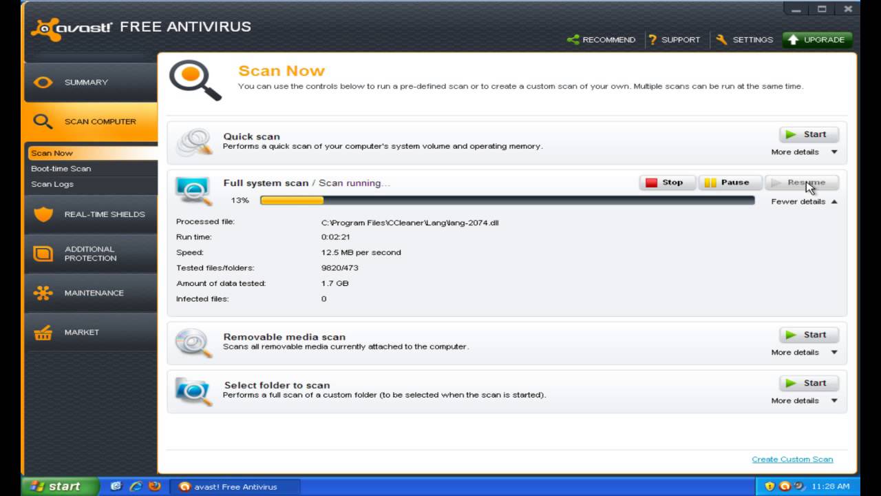 How To Perform A Full System Scan Avast FREE Antivirus 2013 YouTube