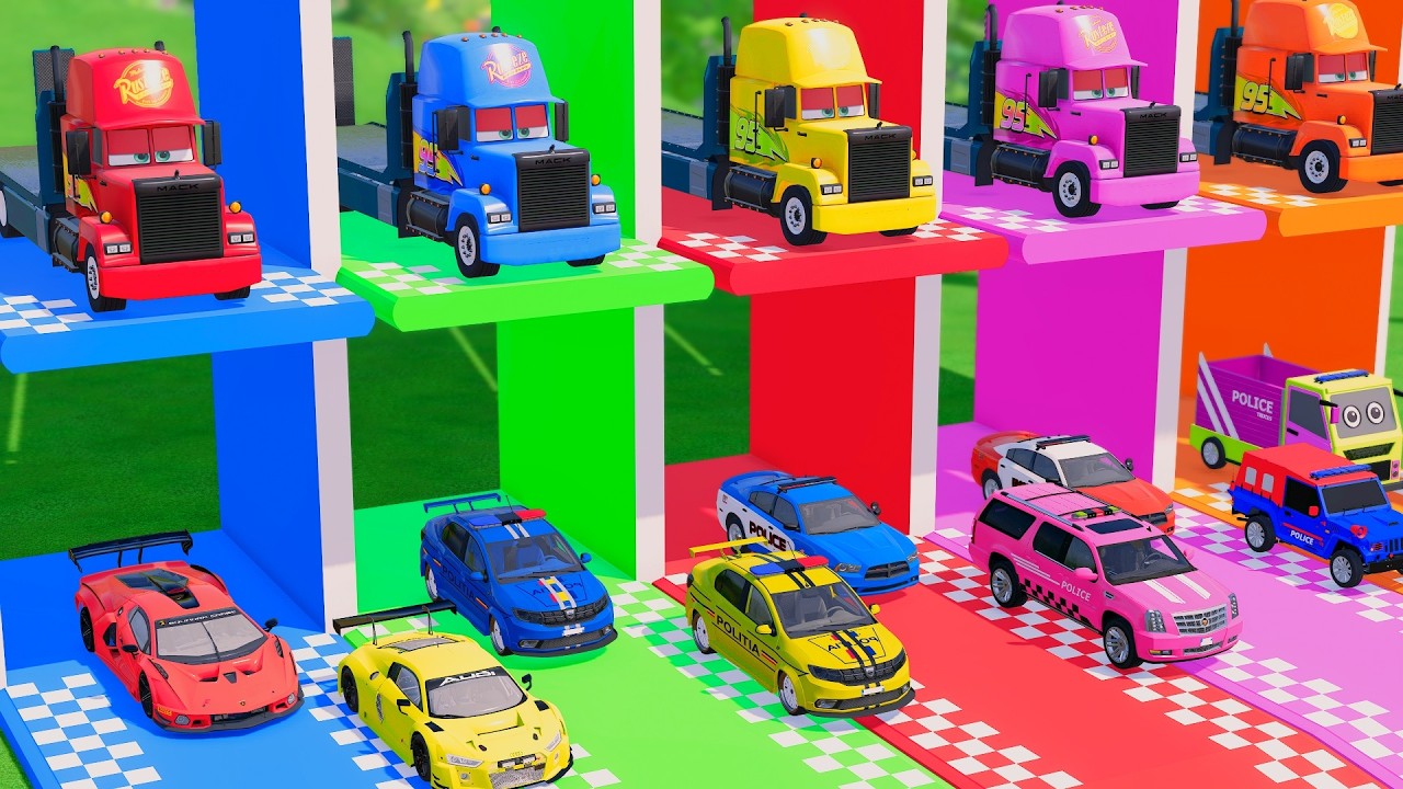 TRANSPORTING ALL POLICE CARS and AMBULANCE EMERGENCY VEHICLES WITH MERCEDES POLICE TRUCKS ! FS22