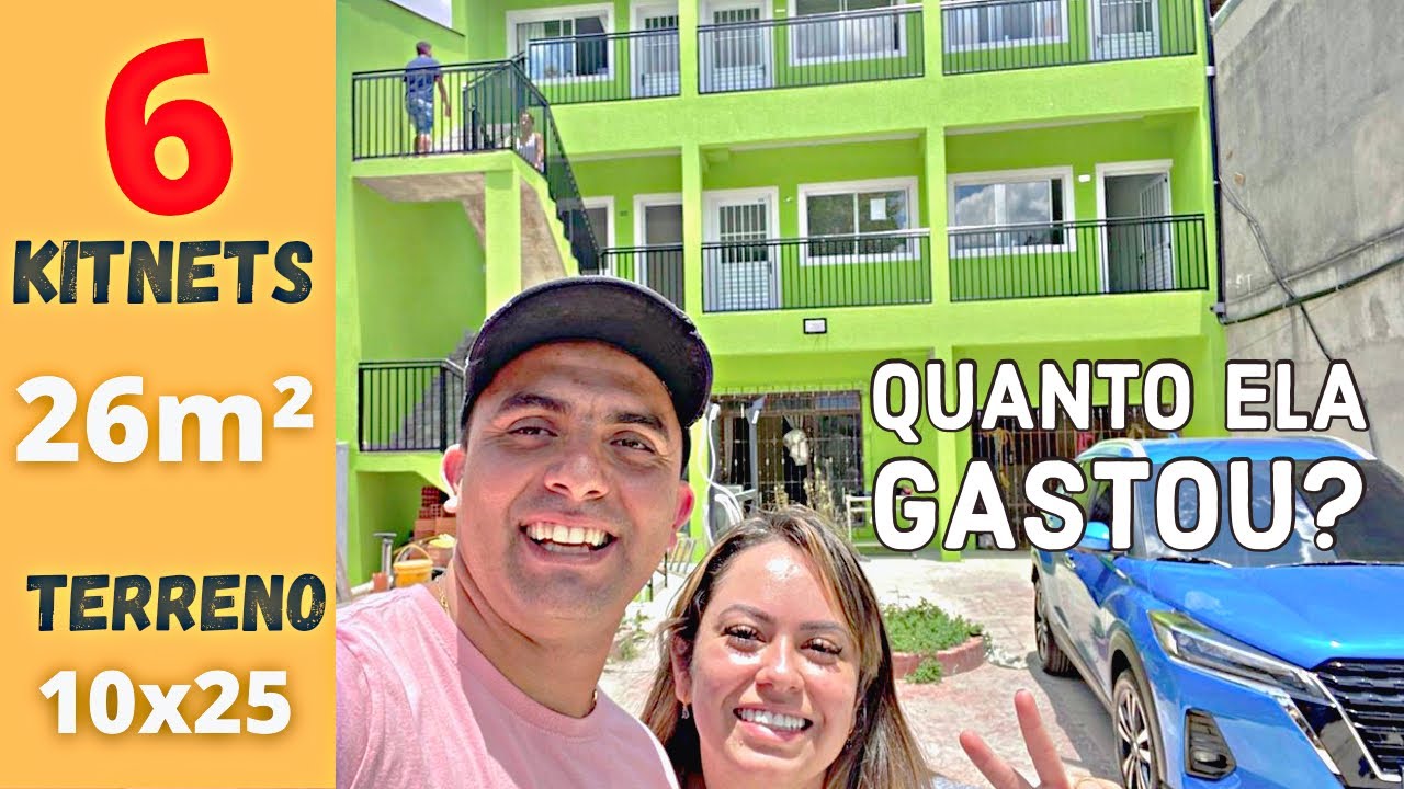 TOUR por 6 KITNETS PRONTAS em terreno 10x25 | Quanto custa construir em 2021?
