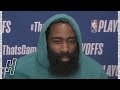 James Harden Talks Fan Throwing a Bottle at Kyrie, Postgame Interview - Game 4 | 2021 NBA Playoffs