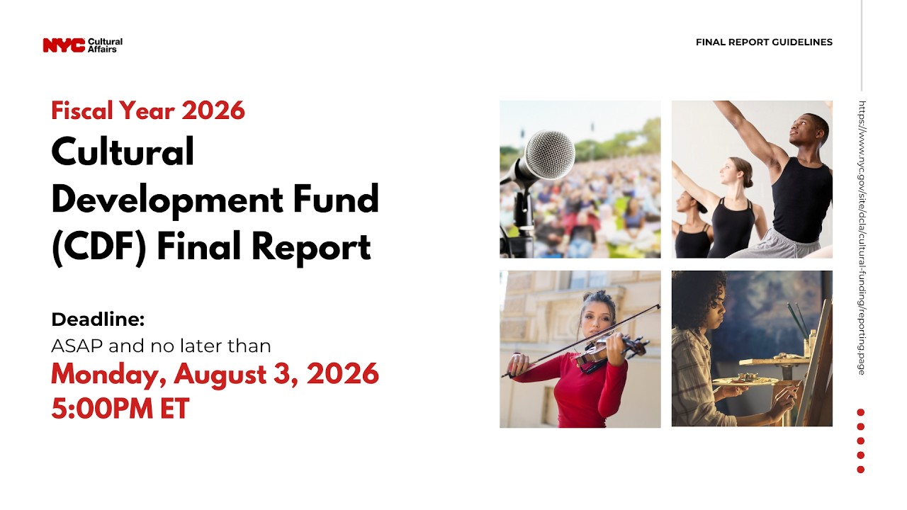 FY26 Cultural Development Fund Final Report Webinar - YouTube