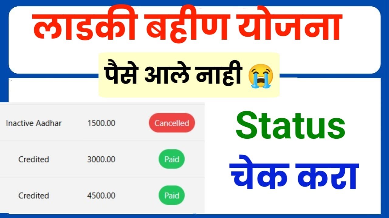 पैसे न येण्याचे हे पन एक कारण | ladki bahin yojna status check online | paise aale nahi ladki bahin