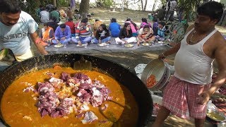 Picnic Style Full Mutton Curry Preparation | Indian People Celebrating Christmas Day 2018