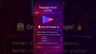 One-Line CSS Triangle 🤯 (No Images!)#shorts #shortsfeed #css #frontend #webdevelopment #viral